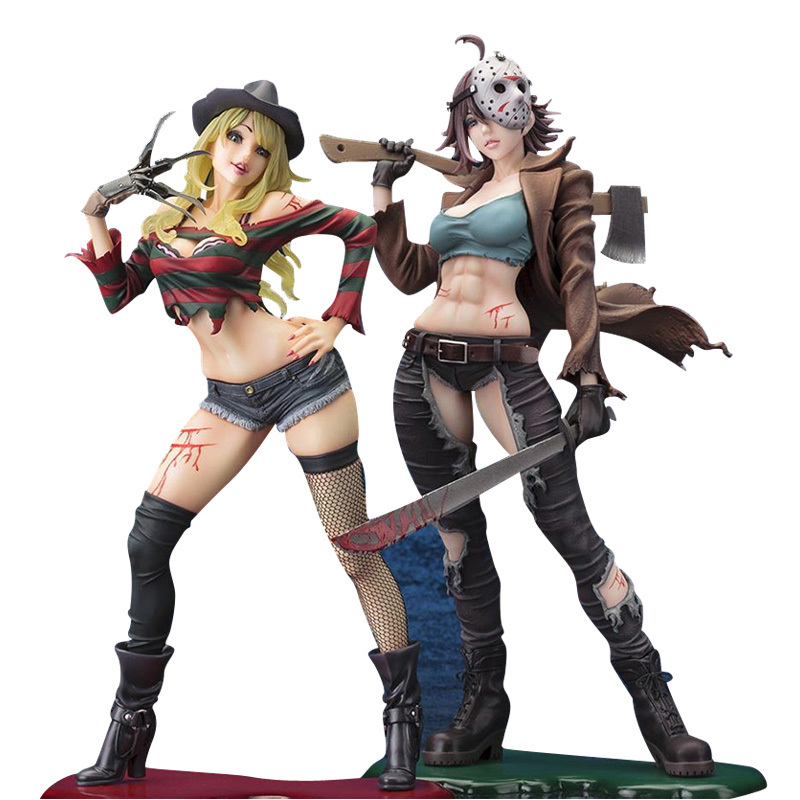 

Freddy Vs.jason Horror Bishoujo Jason Voorhees Freddy Krueger 2nd Edition Pvc Action Figure Anime Figure Collectible Doll Gift X0121, No retail box