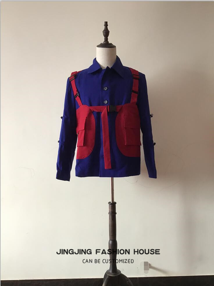 

2021 New S-6xl!! Dress Stereo Cut-off Fashion Is Mixed Together Gray Stripe It's Black Close to Buckle Vest Man Woman Jacket YV2Y, Custom colors