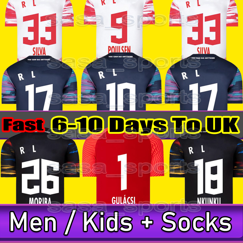 

21 22 RB NKUNKU Leipzigs SILVA Soccer Jersey 2021 2022 RBL football jerseys HAIDARA OLMO SZOBOSZLAI Poulsen Klostermann FORSBERG LAIMER ADAMS Hommes Kits enfants, 21-22 kids(no socks)