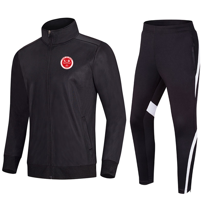 

Stade de Reims 2020 jacket football training suit long section can be customized DIY team men's sports running suit training suit, White