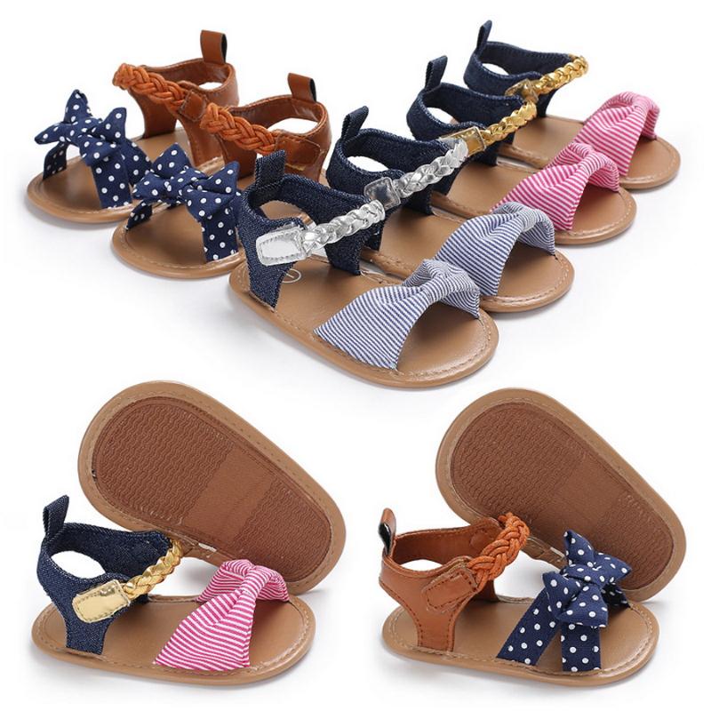 

DHL 100pair Summer Baby Shoes Soft Sole Plaid Anti-slip Flower Pattern Crib Shoes Canvas First Walkers