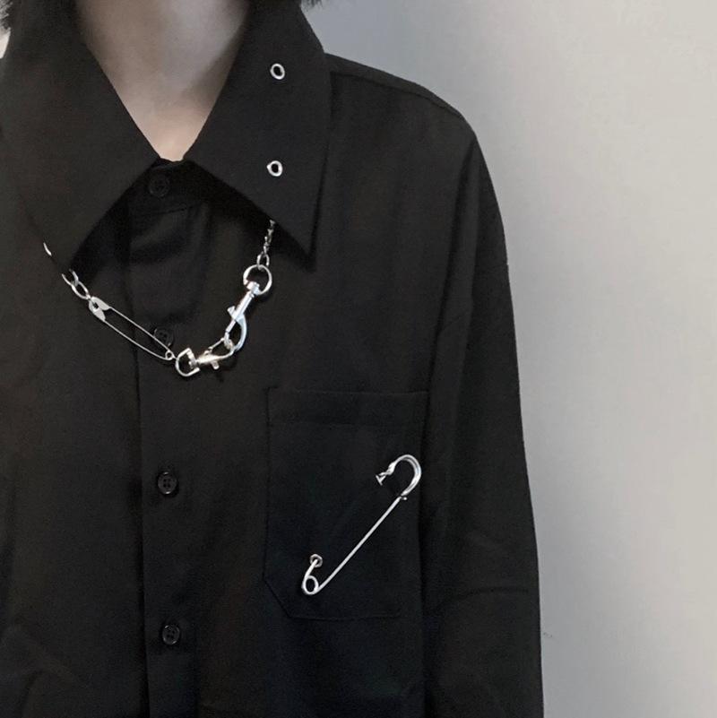 

2021New Ins Style Non-Mainstream Design Stainless Steel Pin NecklacePersonalized hip-hop male and female punk necklace