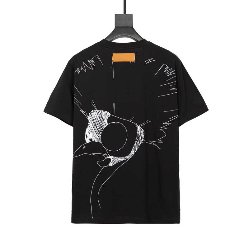 

Fashion Men Women T Shirt for Summer 2021 New Arrival Mens Printed T Shirts Casual Streetwear Womens Tees Tops Clothing 2 Colors -L, Black