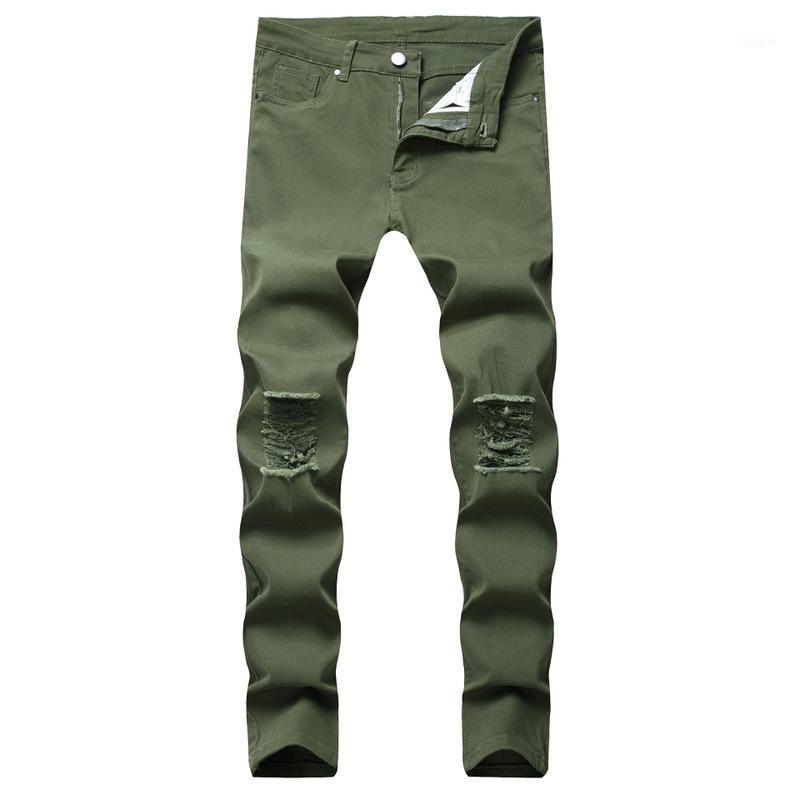 

2020 Europe and America more than straight men jeans cultivate morality hole red army green locomotive beggar trousers1, See chart