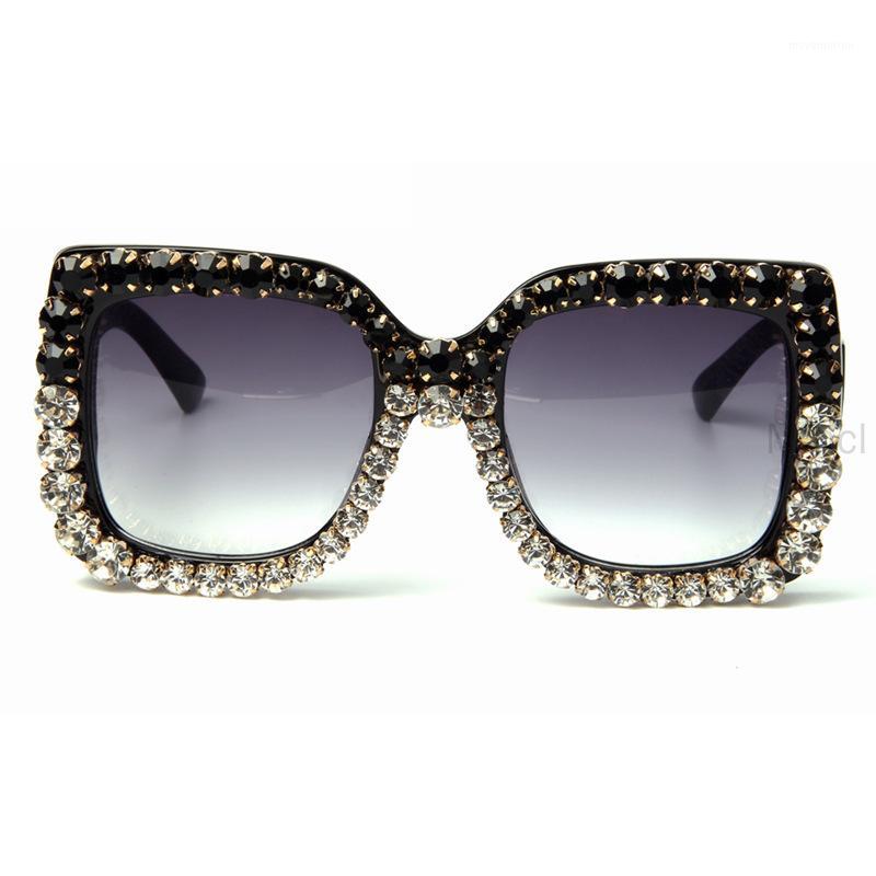 

Vintage Luxury BIg Rhinestone Sunglasses Women Summer 2020 Brand Designer Fashion diamond Sunglasses Shades FML1