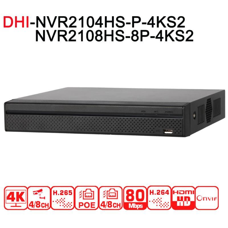 

NVR2104HS-P-4KS2 NVR2108HS-8P-4KS2 English Version Upgrade 4 Channel Compact 1U Lite 4K H.265 Network Video Recorder