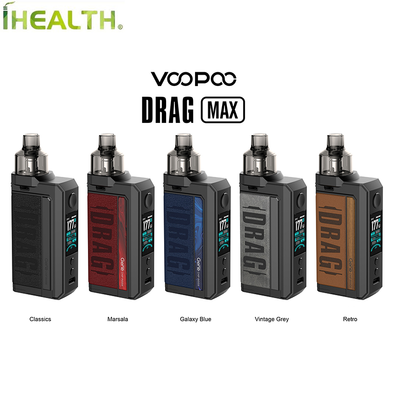 

VOOPOO DRAG MAX 177W Pod Kit With 4.5ml PnP Pod Suitable for all PnP Coils Powered by dual 18650 batteries, Multi
