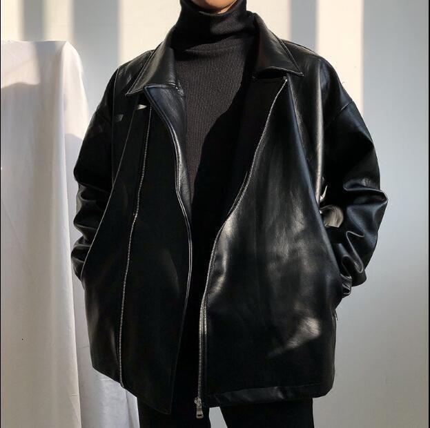 

2021 Motorcycle Men's Jacket Korean Version Spring Autumn New Apricot Style Relaxed Flight Lapel Leather Jacket. 8U92, 11