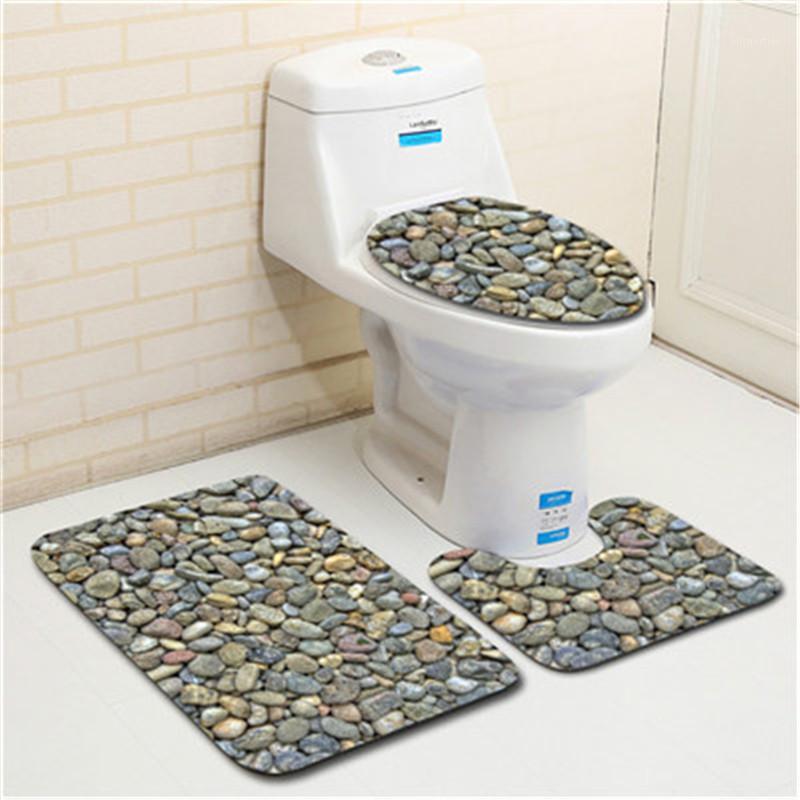 

3pcs toil seat cover Non-Slip Suction Grip Bath Mat Bathroom Carpet Doormats Decor Winter Warm Flannel Anti-Slippery Toilet Mat1