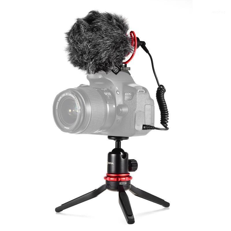 

BOYA MIC Phone Video Vlog Kit with mini Microphone LED Light Ball Head Tripod Cold Shoe Clamp Phone Clamp for Fur Windshield1