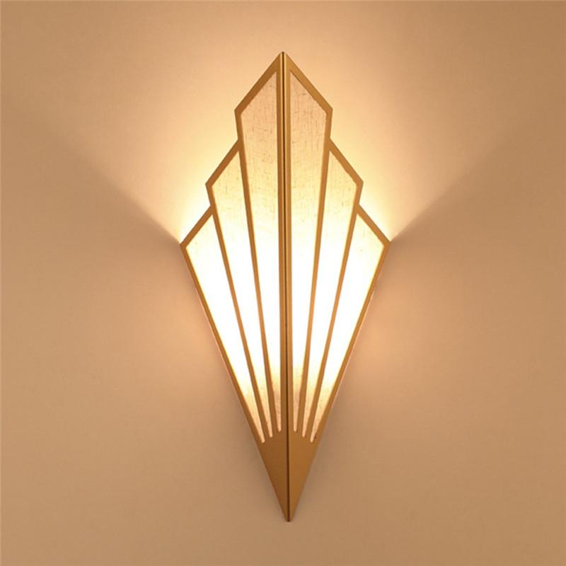 

Iron LED Wall Lamps Corridor Aisle Staircase Bedroom Wall Lights Hotel Bedside Lamp fan-shaped Indoor Decoration Lighting E14