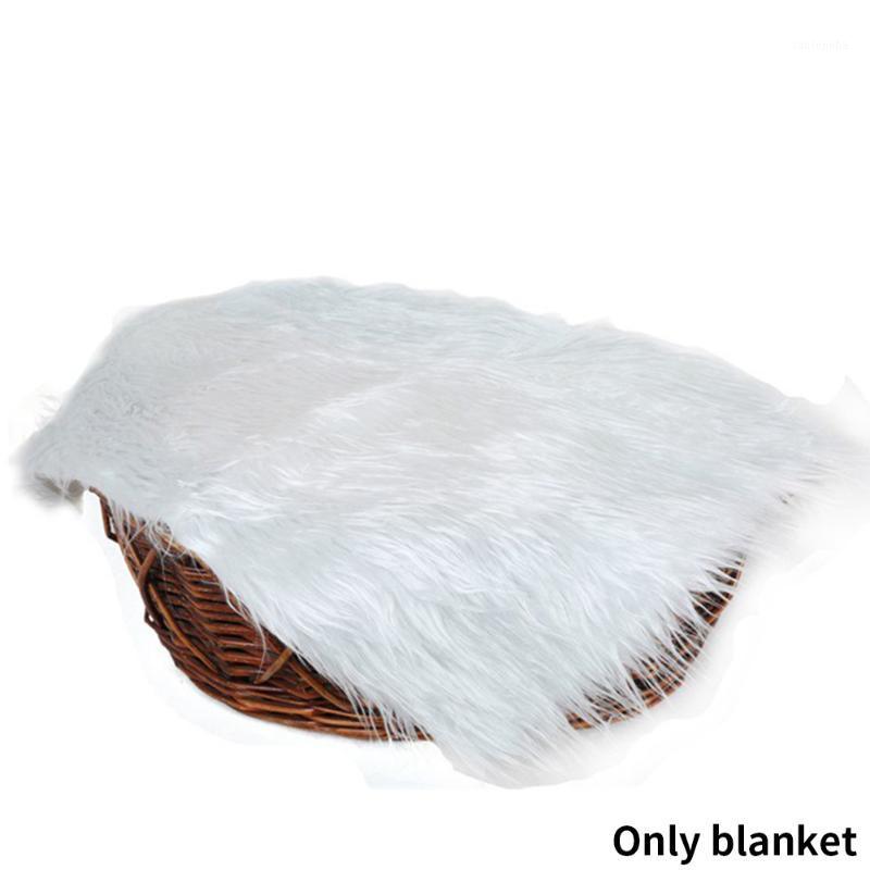

Background Comfortable Reusable Mat Soft Wraps Newborn Photography Props Baby Blanket Swaddling Artificial Fur Outdoor Warm1, White