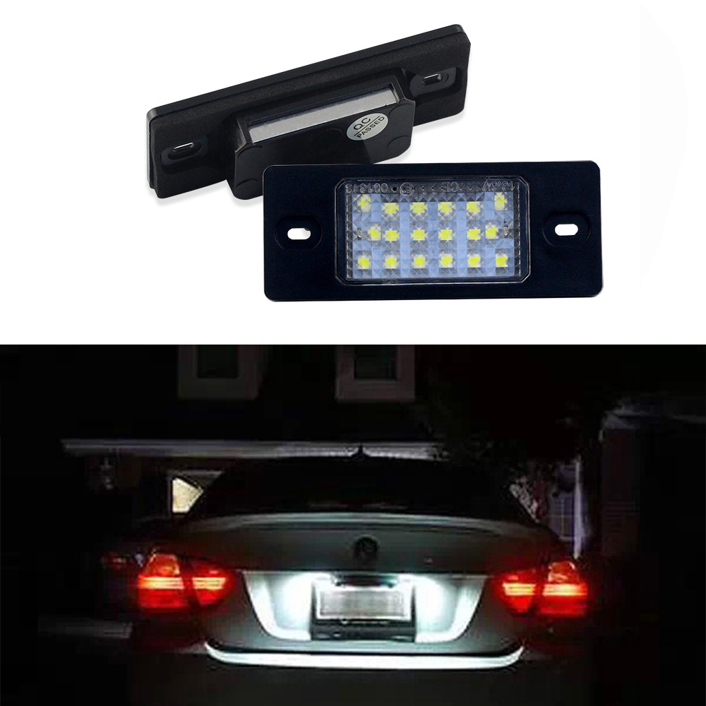 

2Pcs Car 18Leds License Plate Lights Plastic for 2002-2010 Porsche Cayenne VW Touareg Tiguan GOLF PASSAT JETTA Led Number Licence Plate Ligh