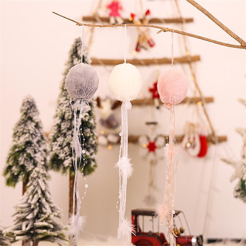 

Christmas Decorations Maxsin 3 Pcs/lot Creative DIY Plush Ball Pendant Tree Cute Jewelry Home Scene Decoration