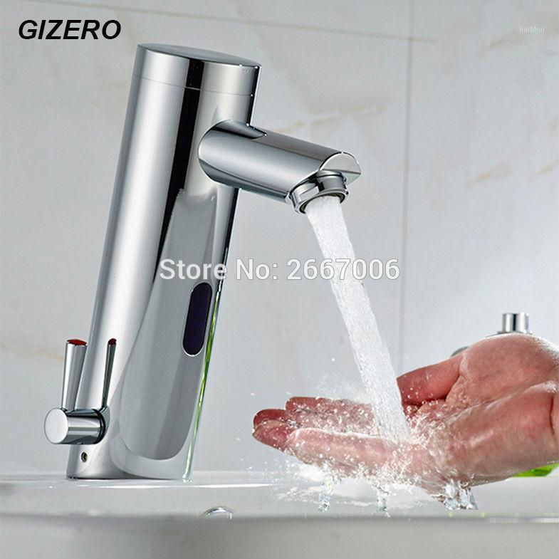 

Wholesale- Free Shipping GIZERO Hot & Cold Mixer Water Saving Automatic Touch free Sensor Faucet basin faucet for Hotel & ZR80051