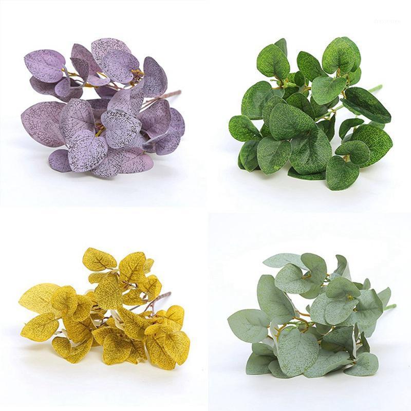 

Plastic Artificial Leaf Bunch Simulation Money Leaf Fake Flower Green Plant Decorative Eucalyptus Home Decoration1, Gr
