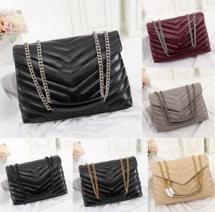 

Luxury designer handbags HOT square fat LOULOU real leather women fashion bags chain shoulder bag high quality messenger bag