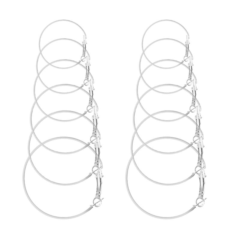 

Fashion New 6 Pairs/Set Gold Trend Small Big Circle Hoop Earrings Set for Women Punk Retro Round Earring Jewelry