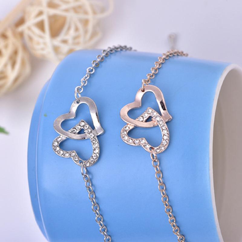 

Heart Shape Bracelet Women Bracelets Stainless Steel Couple Jewelry Gift Double Heart Bracelet Christmas Gift