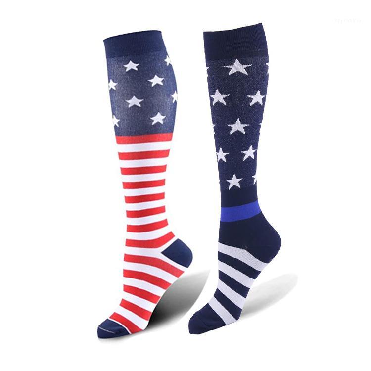 

New Running Socks Cycling socks Compression Women Men Marathons Circulation Athletic Edema Varicose Veins Travel1, National flag