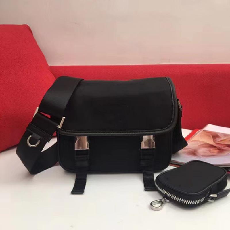 

Shoulder Bags 2021 Luxury Designer Brand Handbag Women Messenger Nylon Bag Set 2 Pieces Business/ Travel Top Quality, Black