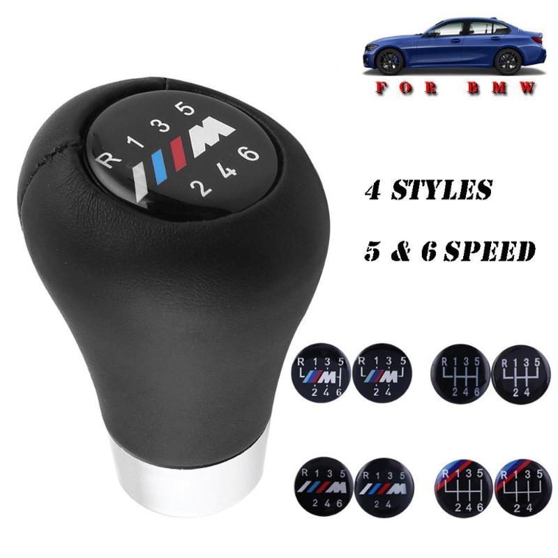

5/6 Speed Real Leather Gear Shift Knob Shifter With M For 1 3 5 6 Series E30 E32 Car Repair Replace Accessories #8061