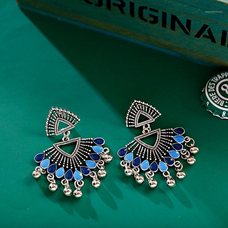 

Vintage Silver Color Triangle Alloy Jhumka Earrings Womens Brinco Tassel Earrings Tribal Gypsy1