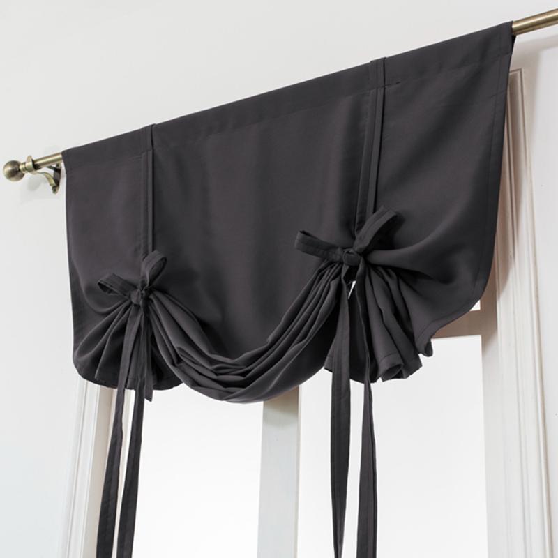 

#80x120cm Roman Curtain For Small Window Curtains For Living Room Bedroom Pure Color Thermal Insulated Blackout Curtain Tie Up, Rd