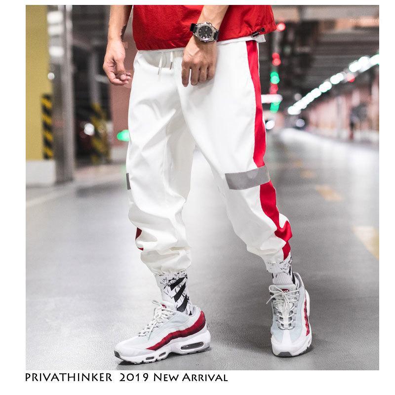 

Side Stripe Track Jogger Pants Men 2020 Reflective Label Track Harem Pants Homme Streetwear Male HipHop1, Black