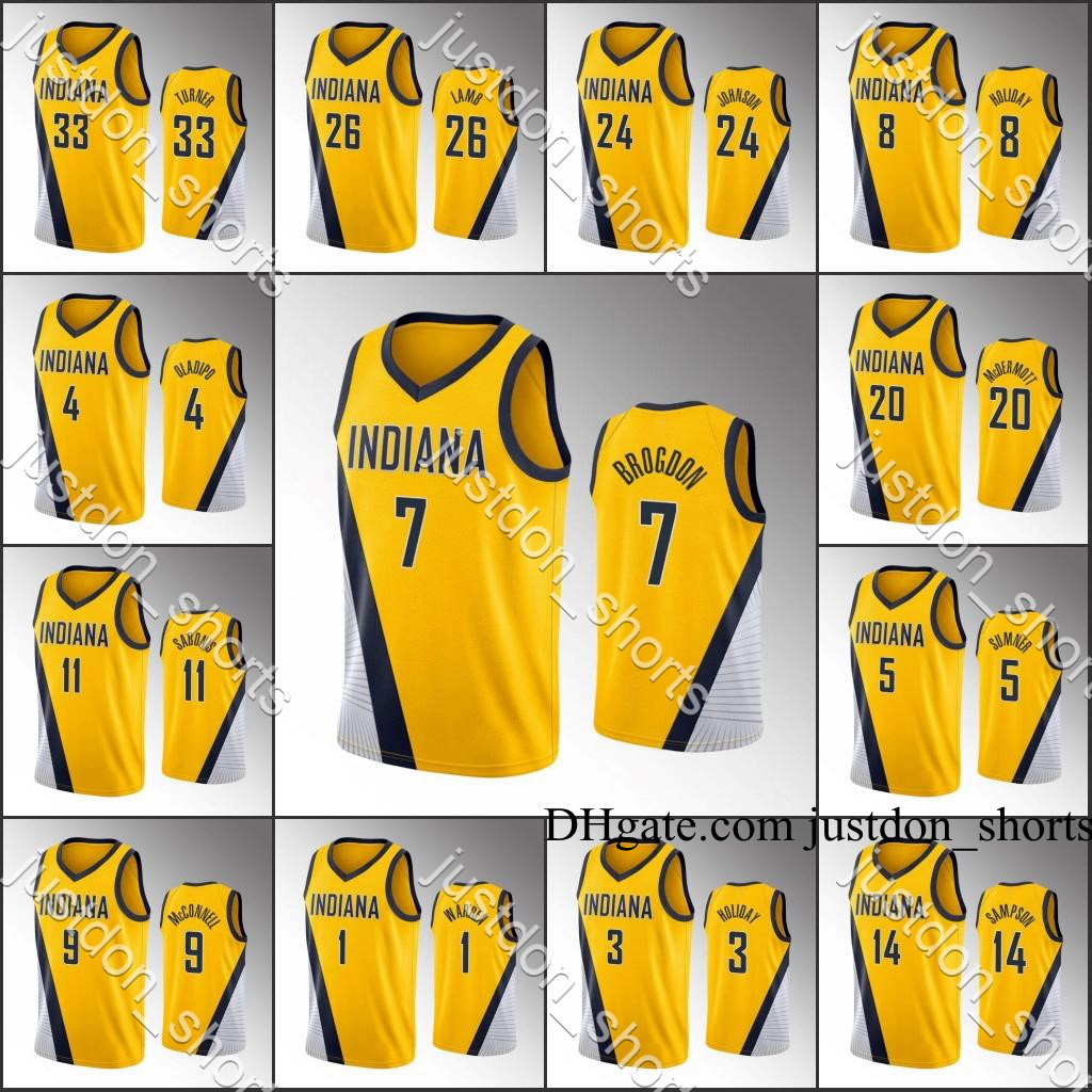 

Indiana Pacers Jersyes Men Warren Victor Oladipo Domantas Sabonis Malcolm Brogdon Statement Custom Hot Press City New Edition Shirts, Shows