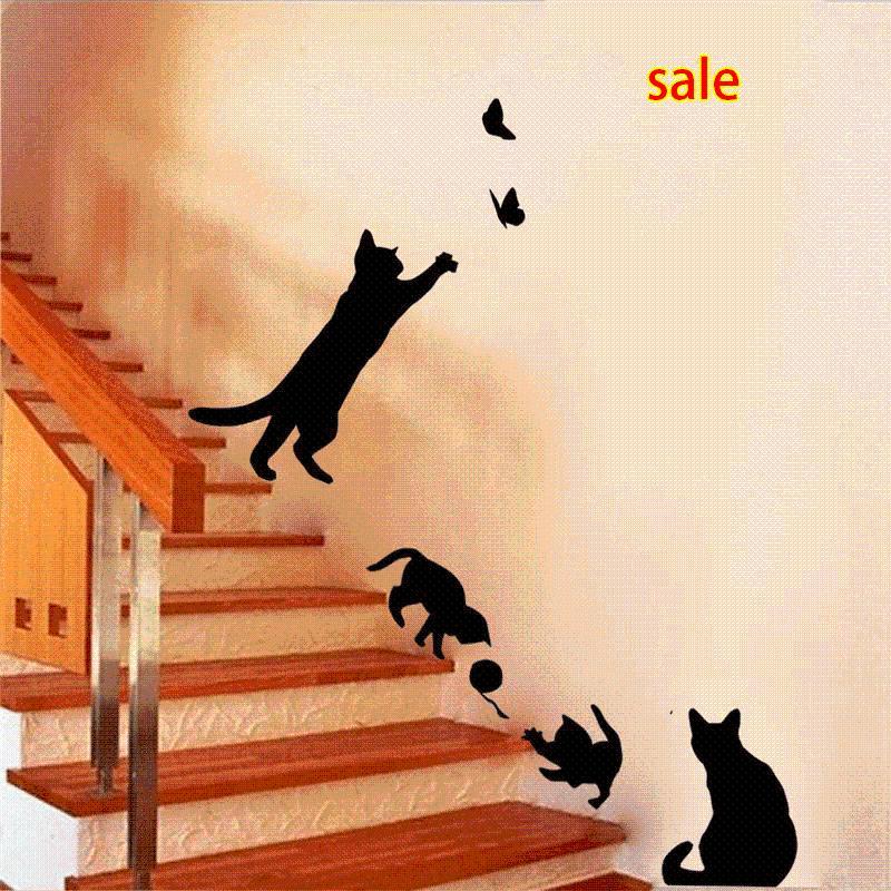 

Wholesale Selling 4 Cute Cats Playing Wall Stickers Kids Room Decorations Diy Home Decals1