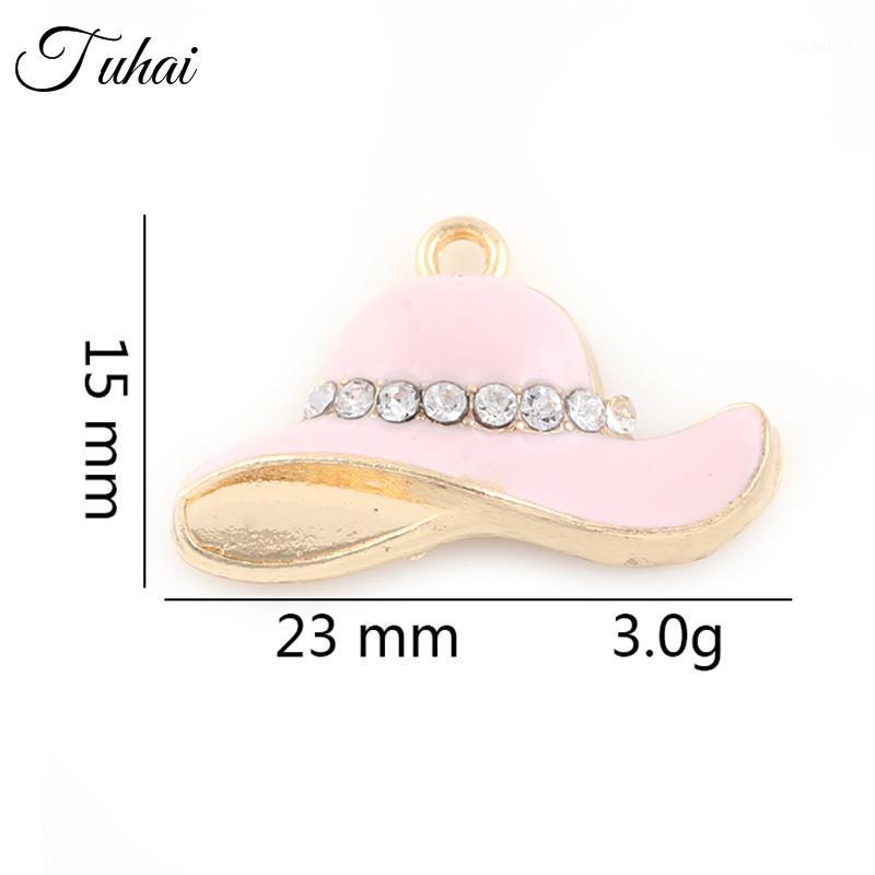 

10pcs Mix Candy Color Crystal Lady Hats Charms Pendant for Women DIY Bracelet Necklace Jewelry Making Alloy Floating Dangle1