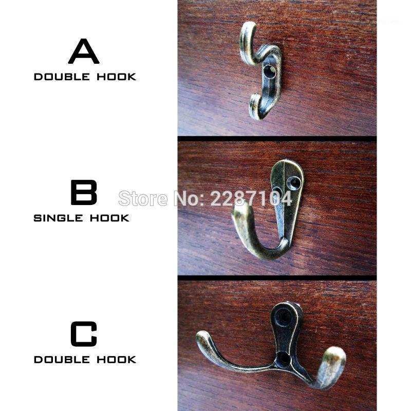 

Wholesale- 12X Decor Antique Brass Vintage Mini Small Jewelry Chest Box Door Wall Furniture Wardrobe Cup Clothes Hat Key Double Hook Hanger1