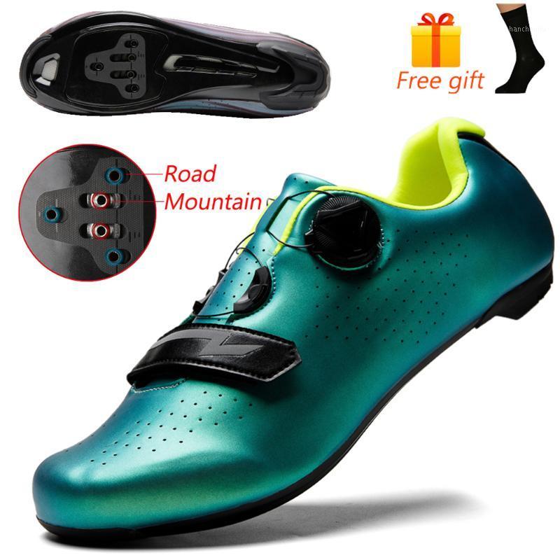 

Professional Road Mountain Universal Cycling Shoes MTB Outdoor Racing Bike Sneakers Man Brand Bicycle Shoes Man Sneaker Male New1, No lock colorfulblue