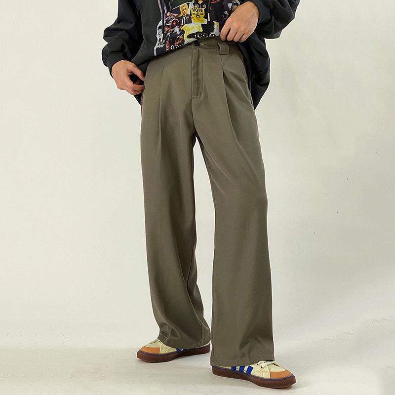 

EWQ / men' wear loose wide-leg pants Korean style high waist mop floor slimming straight casual pants for male 2020 new 9Y3879, Black