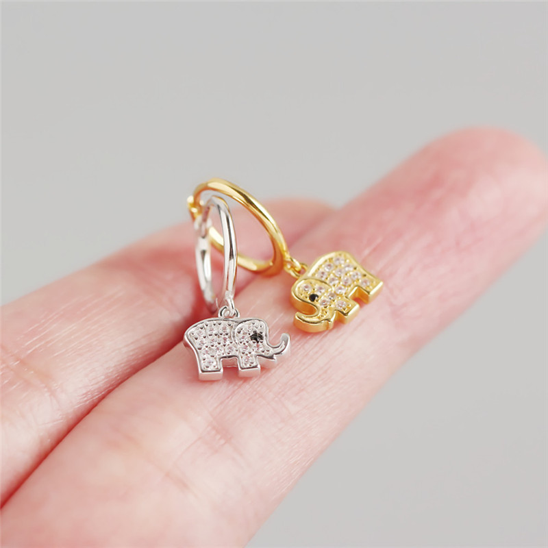 

Februaryfrost Brand Designer 100% 925 Sterling Silver Lovely Small Elephant Pendant Stud Earrings for Women Fashion Jewelry Best Gifts