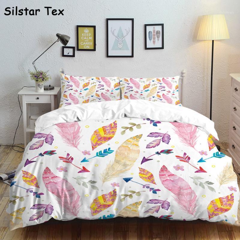 

Silstar Tex Beauty Feather Summer Bedding Set Romantic Quilt Sheet Bed Sets Designed Fabric For Pillow Cover Wholesale1, Stbs028-1