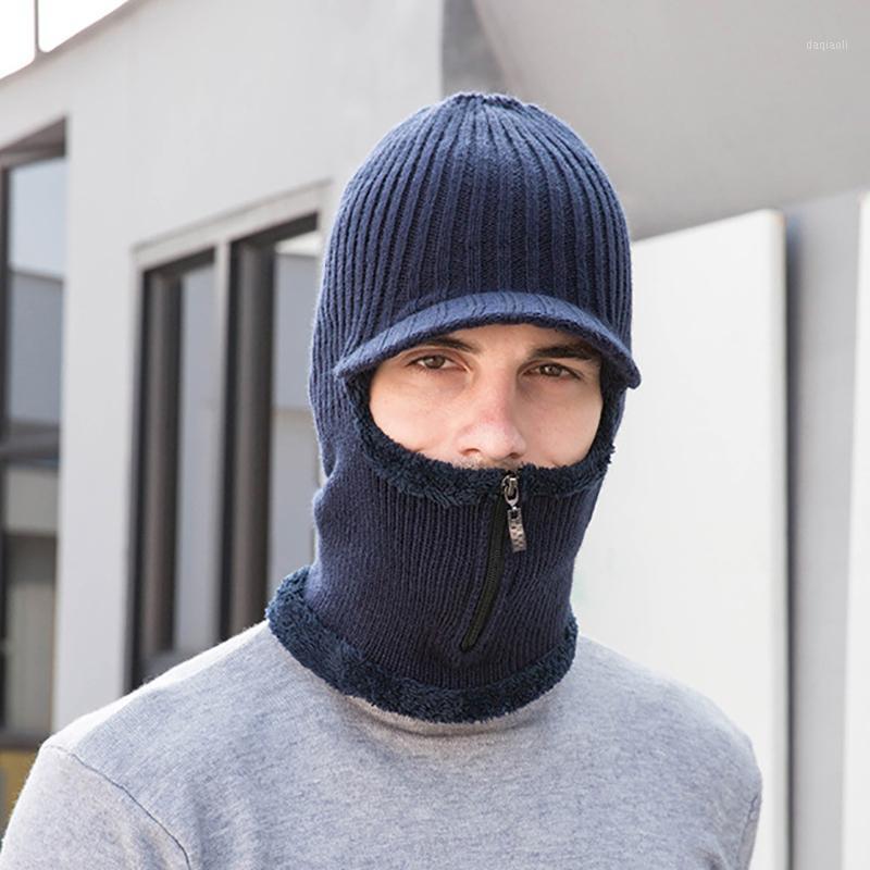 

Winter Hat Scarf Soft Fashion Men Warm Face Cover Beanie Hat Kit Skullies Winter For Unisex Thermal Caps1, Black