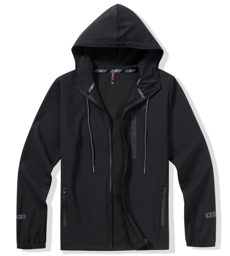 

Men Jackets Tracksuit Hoodie Autumn and Winter Outdoor Sports Fitness Running Exercise Soft Elastic Sweater Windbreaker Coat survêtement Black