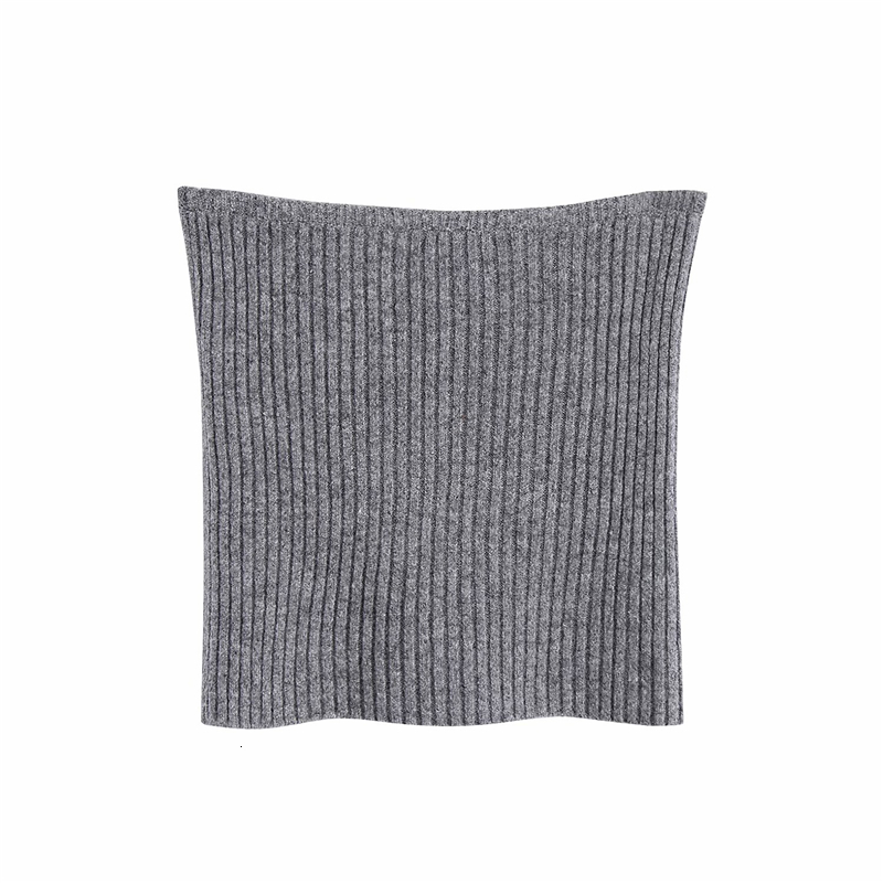 

2021 New Streetwear Women Grey Solid Sweater Fashion Ladies Strapless Knitted Elegant Female Chic Slim Sexy Girl Tops Xc7r, Gray