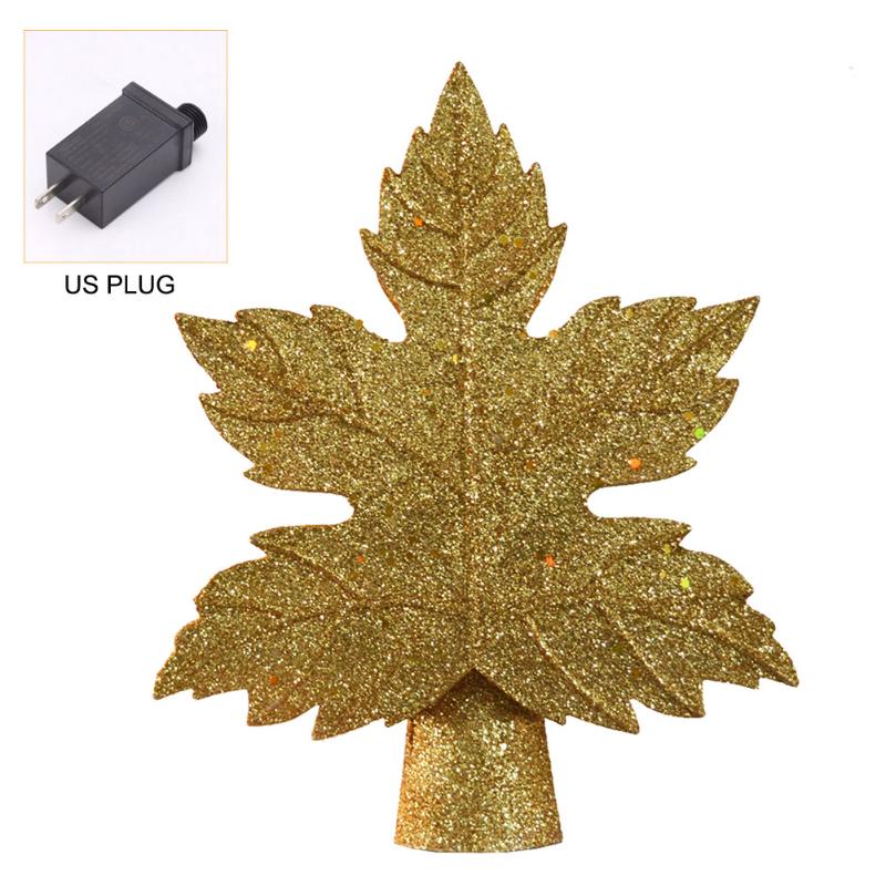 

Nursery Indoor Christmas Tree Topper Glitter Leaf Holiday Rotating Magic Home Decor Night Light With LED Snow Projector Ornament