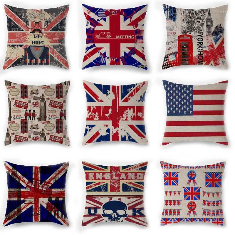 

1pcs Pillow Case Linen Cushion Cover Home Decoration British Flag Office Sofa Cushion England Banner Waist Pillowcase 45x45 Cm1, 23