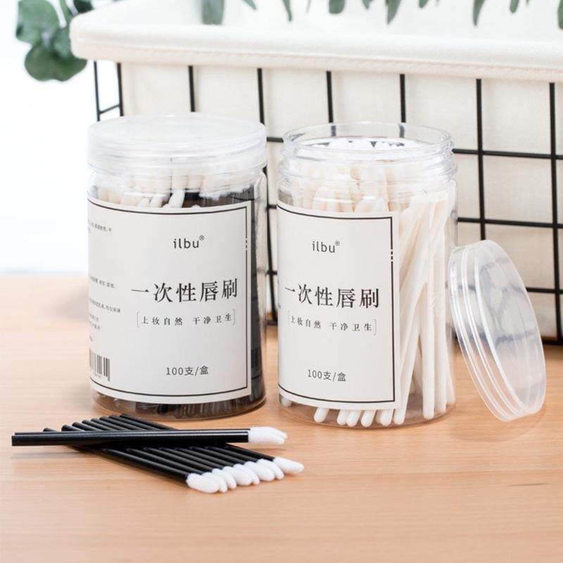 

100 Pcs New Disposable Women Makeup Lip Brush Lipstick Lipgloss Wands Eyeshadow Applicator Cosmetic Makeup Accessories