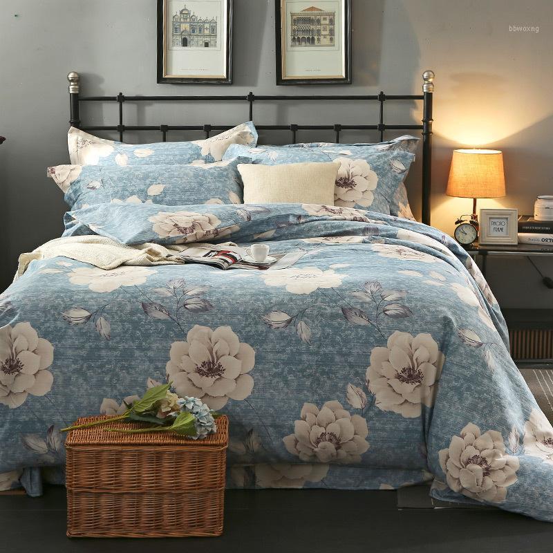 

Shabby Chic Floral Blossom Soft Warm Duvet Cover Bed sheet set  Full Queen King size3/4Pcs 100%Brushed Cotton Bedding set1, Color 7