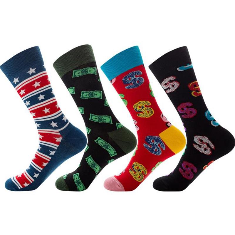 

Surprise New socks ,Unisex, Funny Dollar Signs Striped Star prints Crew Socks, Fashion Christmas Halloween socks Gifts 38-45, Black