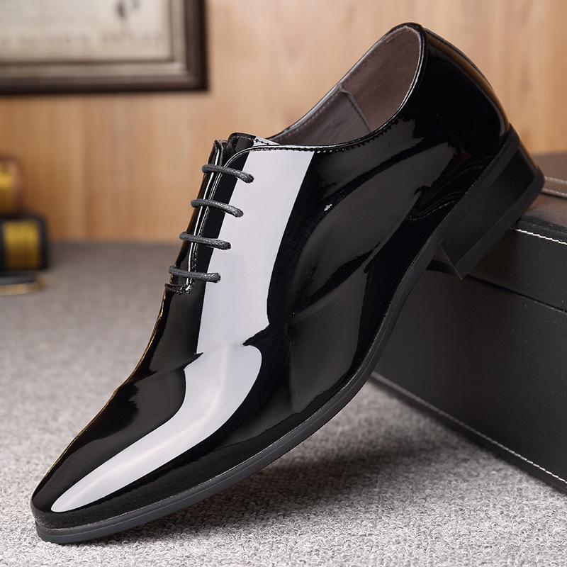 

Factory direct 2020 Fashion wear-resistant non-slip new dress business men's leather shoes trend British pointed scalp shoes men, Brown