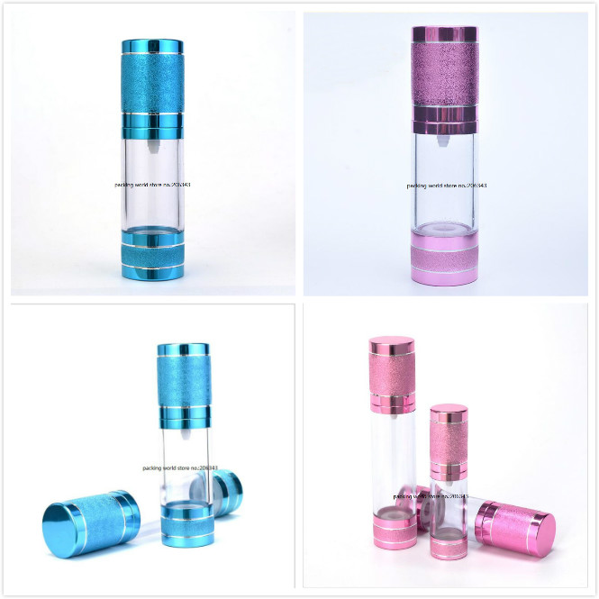 

30ml pink/blue airless bottle clear body pump lid for lotion/emulsion/serum/essence skin care cosmetic package