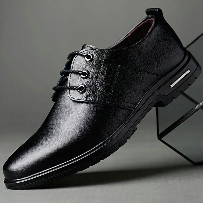 

Luxury Fashion Men Formal Leather Pointed Toe Shoes Wedding Shoes Men Business Casual Oxford Dress D12-20, Black