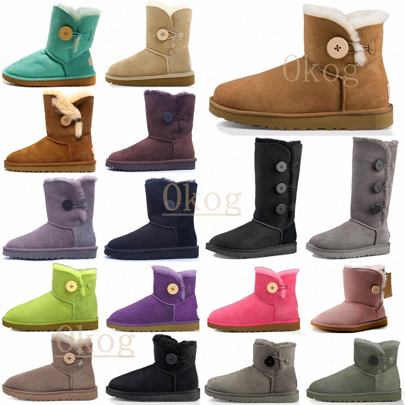 

2021 wgg ug designers Boots australian mini bailey ankle II Straight button Short snow womans plush womens girl lady winter knee, Need shoes box