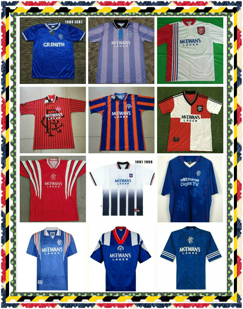 

Retro 1996 1997 Glasgow Rangers GERRARD soccer jerseys 94 96 97 99 home GASCOIGNE ALBERTZ Classic 01 08 football shirts MCCOIST top quality, Gold